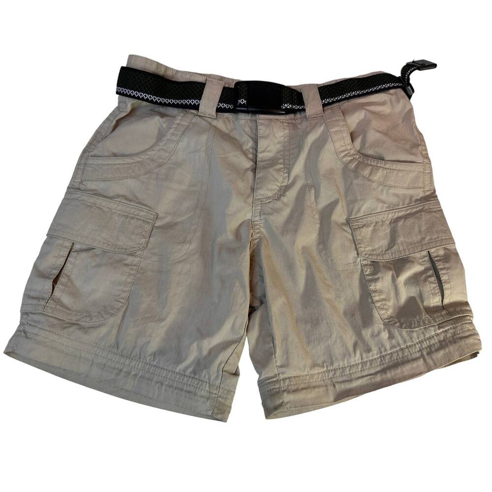 CQR Kids Performance Sz: S / 8 Khaki Cotton Nylon Cargo Shorts Outdoors Hiking